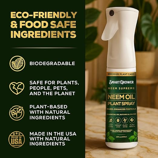 Neem Oil Spray for Plants Botanical Blend Premium Continuous Sprayer – Plant Wash with Natural Essential Oils, Ready-to-Use Plant Mister Spray for Gardens, Houseplants, Indoor & Outdoor – 10 oz