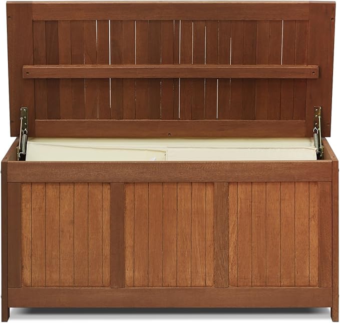 Furinno Dalam Outdoor Hardwood Storage Deck Box, Natural