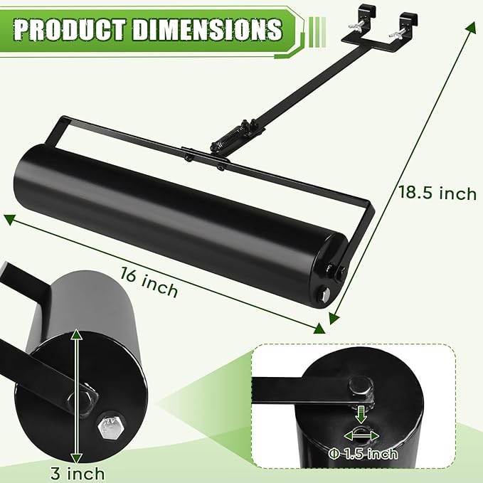 Lawn Striping Kit for EGO 21" Walk Behind Mowers, Lawn Striping System Compatible with LM2100 Series, 16" Heavy Duty Steel Roller for Garden Professional Grass Stripes (Black)