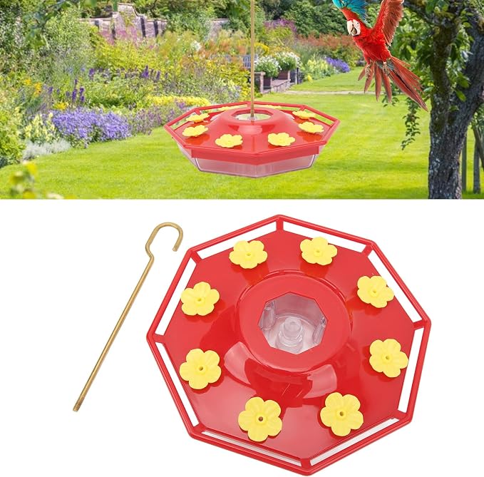 8 Yellow Flower Hummingbird Feeder Plastic Hummingbird Feeder with Copper Hook for Outdoors Hanging