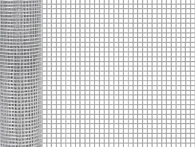 Hardware Cloth 48inx50ft 1/2 Inch Galvanized, Chicken Rabbit Snake cage Wire Fence Mesh Roll,Garden Plant Welded Metal Wire Fence,Poultry Animal Netting cage Screen. (4 x 50FT)