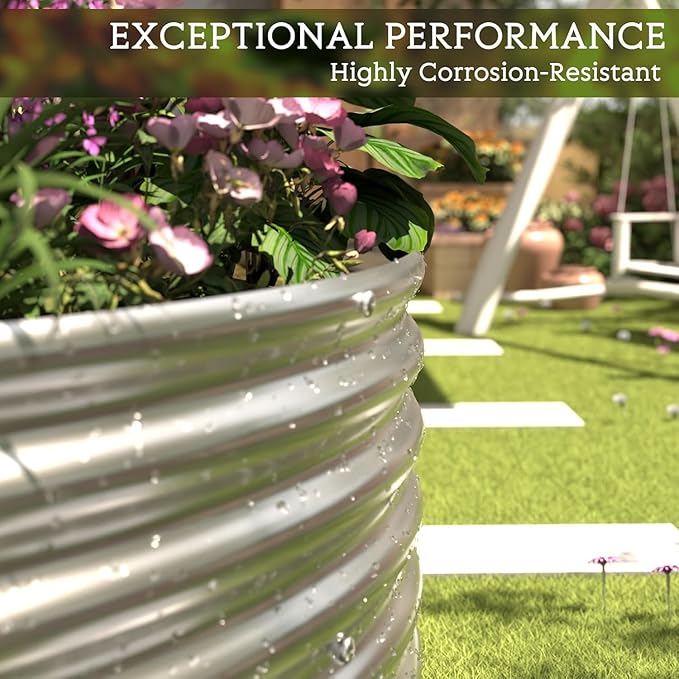 BTDVR 3 PCS Galvanized Raised Garden Bed Outdoor, Metal Raised Beds for Vegetables, Above Ground Garden Box for Flower, Steel Garden Bed for Gardening