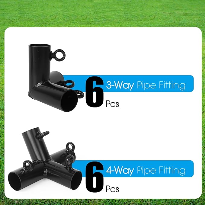 Aoneky 1'' Corner Canopy Fitting Couplers Kit - Fits 3/4" EMT - Frame Carport Connectors (8-Legs Canopy Top Kit)
