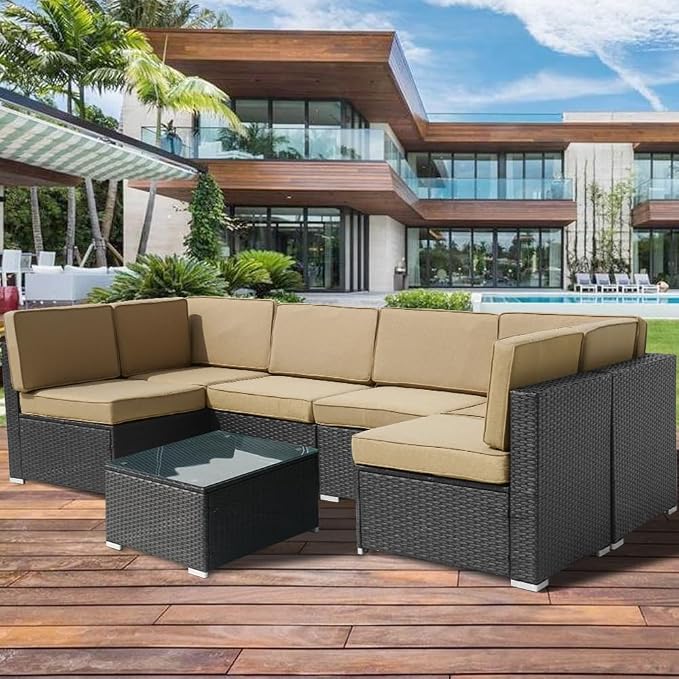 14Pcs Outdoor Cushion Covers Replacement Washable w/Zipper for 6-Seaters Sofa Patio Slipcovers Set Seat and Back Covers Only-23.6x23.6x4inch