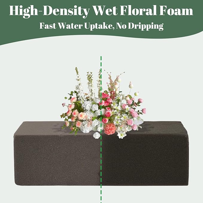 30 Pack Floral Foam Blocks for Fresh and Artificial Flowers – Grey Wet Foam for Flower Arrangements, Florist Foam for Centerpieces, Bouquets, Crafts, DIY Cutting (Grey)