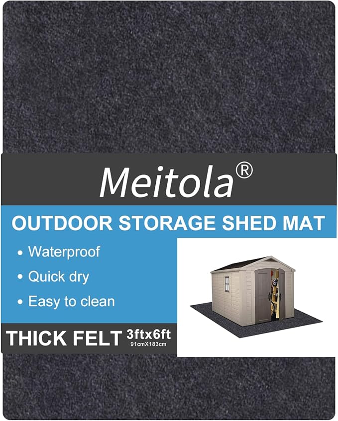 Outdoor Storage Shed Mat，Waterproof and Dustproof Outdoor Carport Mat—Backing Prevents Liquid Penetration，Soft Material, Patio Furniture Mat，Non-Slip Backing，Washable (3' x 6')
