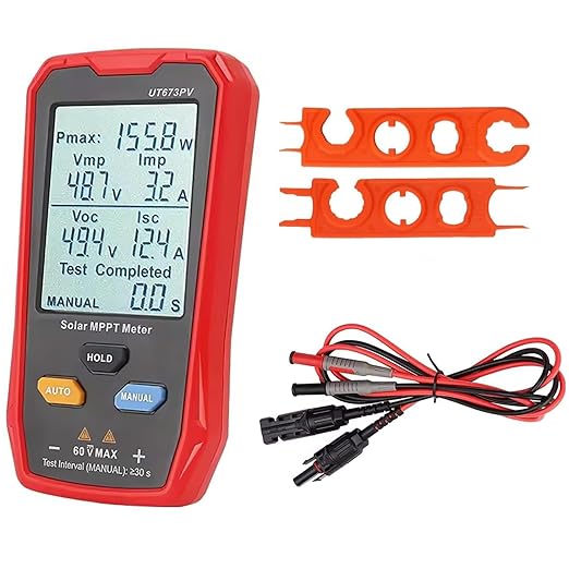 UT673PV Solar Panel Tester, Photovoltaic Multimeter 800W, Solar MPPT Meter with Large Ultra Clear LCD, Smart MPPT Open Circuit Voltage Troubleshooting, Data Test for Photovoltaic Modules