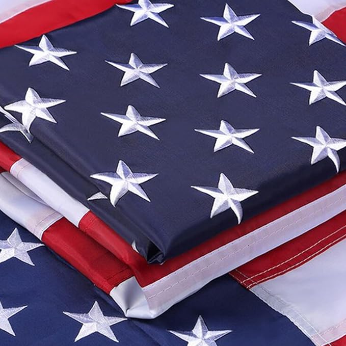 Premium 3x5 US Flag - 210D Polyester Material, Hand-Stitched Stripes, Embroidered Stars and Durable Brass Grommets for High Wind Outdoor Use