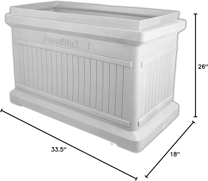 RTS Home Accents ParcelWirx Premium Horizontal Storage Cabinet/Package Delivery Box with Lift Off Lid, Slate Grey