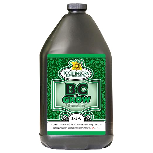 Technaflora B.C. Grow 1-3-6 Garden Fertilizer, 4 Liters