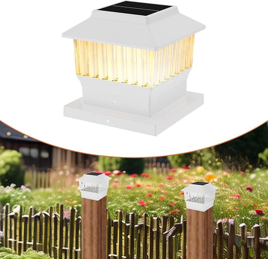 Single Solar Post Cap Light - Modern #1: Fits True 4x4 Vinyl, 4x4 & 6x6 Wood Posts, 3 Color Temp, 50 Lumen, Waterproof Outdoor Lights for Deck Fence, Elegant White