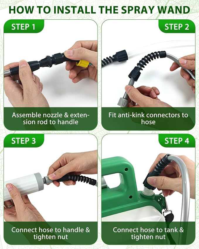 2 Gallon Electric Garden Sprayer, Upgrade Battery Powered Weed Sprayer with 3 Mist Nozzles & 5 Spray Modes, IP67 Rechargeable Handle, Retractable Wand, Sprayer with Shoulder Strap for Yard, Lawn Care