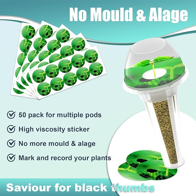 Haligo 150pcs Seed Pod Kit for Hydroponics, Grow Anything Kit with 100pcs Grow Sponges, 50pcs Pods Labels, Hydroponics Pods Replacement Compatible with Hydroponics Growing System from All Brands