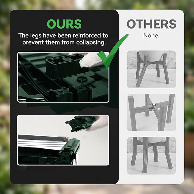 3PCS Raised Garden Beds Outdoor with Legs Planter Box, 47x20x21in Reinforced Support Rods, Drainage Grid, Multi-Combination Options for Vegetables, Flowers, Herbs, Ideal for Balcony, Patio Gardening
