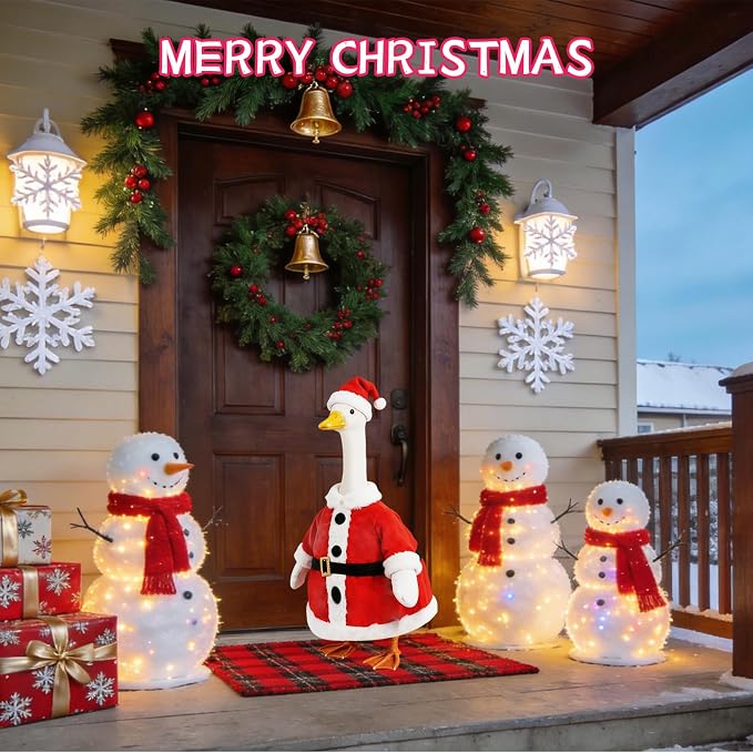 8 Set Porch Goose Outfits Holiday Goose Clothes - Valentine St. Patrick Easter Summer 4th of July Fall Halloween Christmas Lawn Porch Goose Clothing for Patio Yard Decor