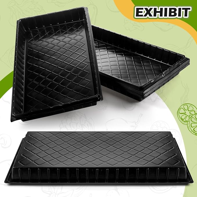 Yinder 20 Pcs Seed Starter Trays Tray Kits with Dome 128 Cells Plug Trays and 1020 Tray No Holes with 100 Pcs Tags Seed Starter Kit for Nursery Germination Plant Propagation Gardening Greenhouse