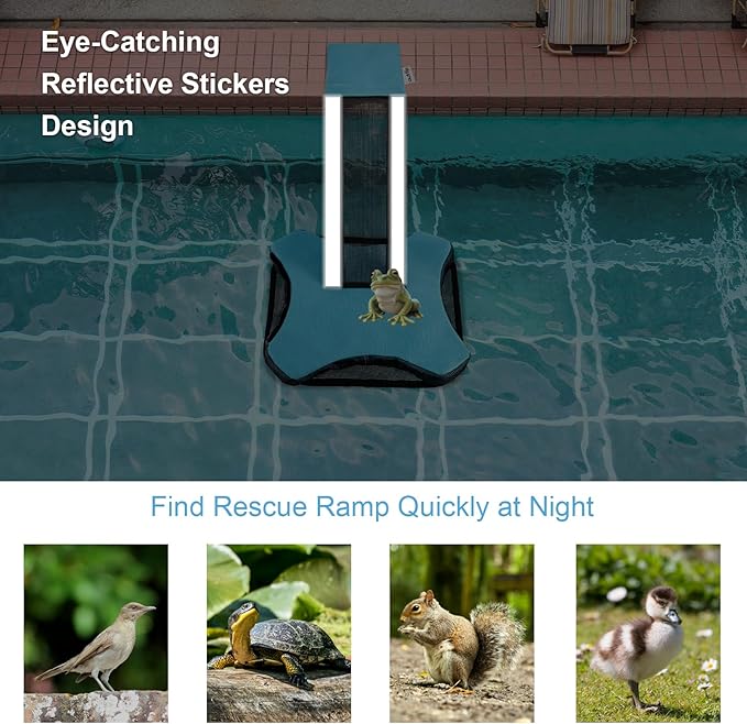 2Pcs Pool Frog Savers 900D Heavy Duty Animal Critter Escape Ramp for Swimming Pool Frog Ramp Ladder Floating Pad for Rescues Wildlife, Squirrel, Toads, Small Animal, Pool Maintenance Accessories