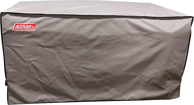 Keter Suncast Lifetime Deck Box Cover - XL Waterproof Heavy Duty Outdoor Furniture Cover with Straps and Handles (63"L x 26"D x 28.3"H) Brown