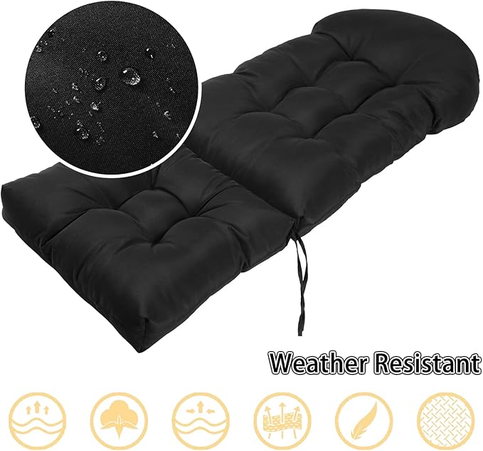 Enipate Weather Resistant Adirondack Chair Cushions High Back Indoor Outdoor Patio Tufted Lounge Cushion Seat Pads