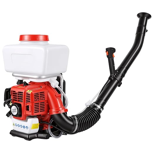 YOXIER 43cc Gas Mosquito Fogger & Backpack Sprayer - 3.7 Gallon Yard Sprayer & Fog Machine for Outdoor Repellent - 2HP Multi-Function Garden Sprayers, Duster & Backpack Blower for Gardening (Red)
