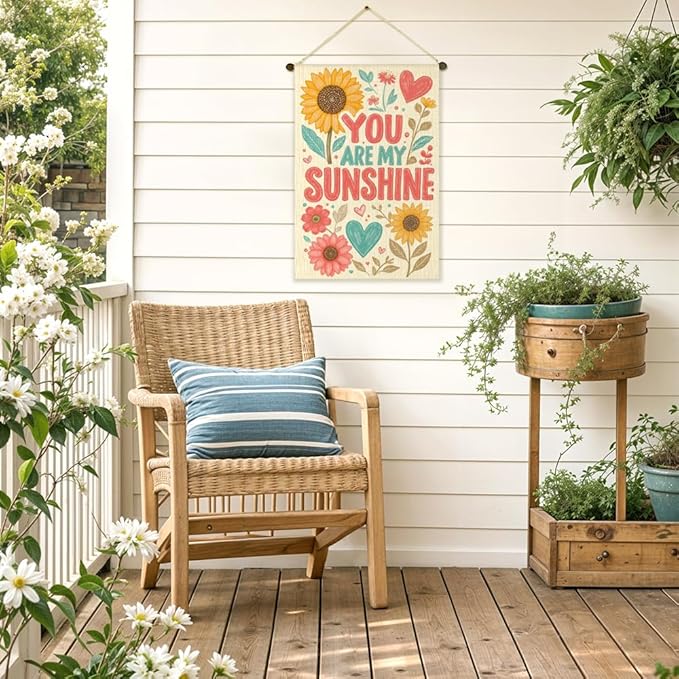 You Are My Sunshine Garden Flag Double Sided Yard Outdoor Decoration 12x18 Inch, Sunflower Summer Yard Outdoor Garden Flag, Summer Sunshine Banner, Positive Energy Home Decor Banner