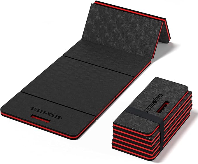 1.1" Foldable Kneeling Pad, Large Supportive Mechanic Mat with Handle & Storage Strap, Extra Thick Comfortable Foam Knee Pad for Gardening, Garage, Workshop Repairing, 47.2"x15.7"