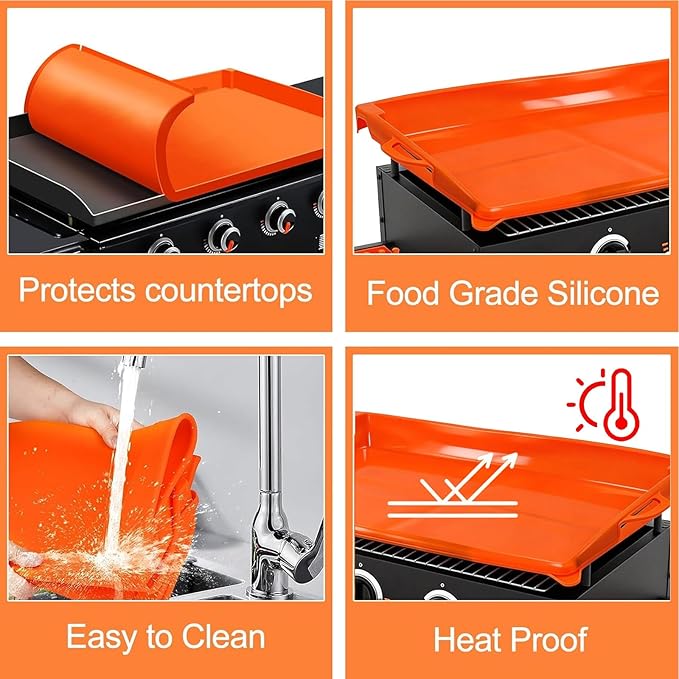 joyhalo Full-Edge 22" Blackstone Silicone Griddle Cover, with 16" Silicone Spatula Mat and Grease Cup Liners, Perfect Combination for Blackstone Griddle for All-Season Outdoor Use