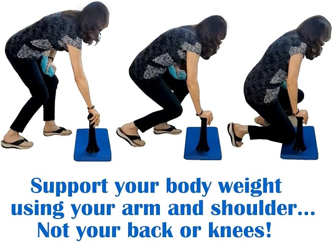 Mobility Aid Tool Help-Me-Up Garden Kneeling pad with Support Post Handle Grip to Reduce Knee and Back Stress. Helps with Kneeling Exercising or Physical Therapy.
