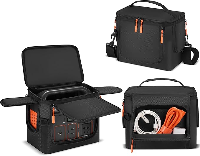 Travel Carrying Case Padded Compatible with Jackery Explorer 300/240/290/290 Plus, Carrying Bag with Adjustable Shoulder Strap, Side Zipper, Portable Power Station Case with Pocket for Accessories
