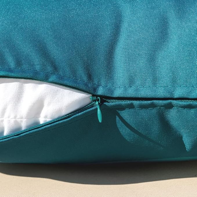 MIULEE Pack of 2 Decorative Outdoor Waterproof Pillow Covers Square Garden Cushion Sham Throw Pillowcase Shell for Spring Patio Tent Couch 20x20 Inch Deep Blue