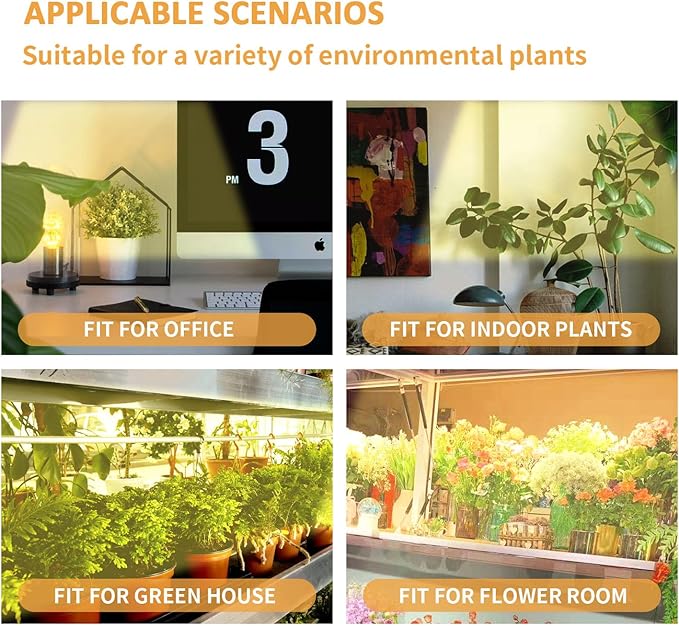 RWNTAO LED Plant Grow lamp, 3500K Full Spectrum Growing Light Strips for Indoor Small Plants with 3/9/12H Timer & 10 Dimmable Levels, LED Growth Light for Green House Hydroponics Succulent 2 Pack