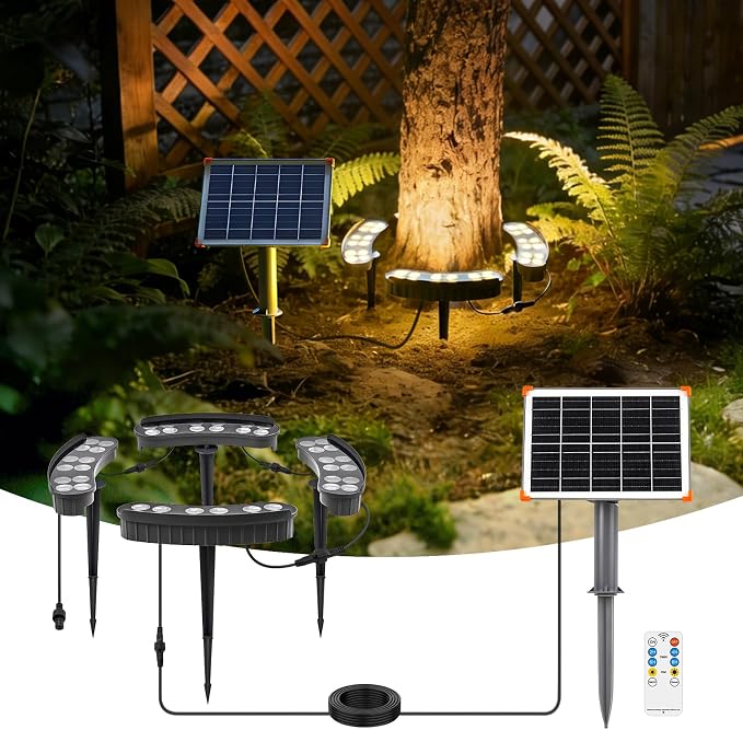 Solar Palm Tree Lights Outdoor,14400mAh large battery，solar tree lights,landscape light,3000K,IP65 waterproof,supports remote control,timer and dimming,Large trees suitable for courtyards and gardens