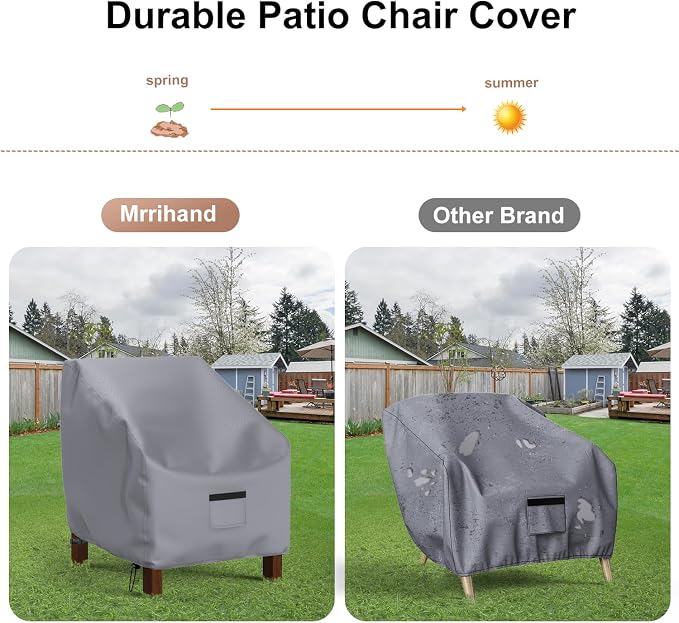 Patio Chair Covers Waterproof , Mrrihand Lounge Deep Seat Cover, Heavy Duty Outdoor Lawn Patio Furniture Covers (36" W x 37" D x 36" H - 2 Pack)