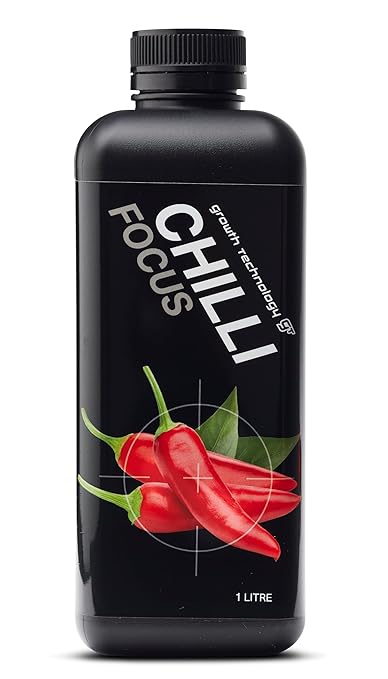 Growth Technology GT Chilli Focus Liquid Plant Food & Nutrient Solution for Chillies, Peppers, Tomatoes & Vegetables – Supports Indoor Houseplants, Outdoor Gardens & Container Plots – 1 Quart (946 mL)