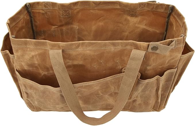 Diydeg Garden Tool Bag, Tool Bag Large Garden Tool Organizer Gardening Tote Bag Organizer Tool Storage Bag with Comfortable Carry Handle for Camping (Khaki)