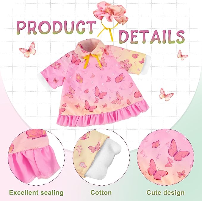 2 Sets Seasonal Porch Goose Outfits for Spring&Summer,Butterfly&Hawaiian Porch Goose Clothes for 23" H Outdoor Yard Lawn Garden Decoration