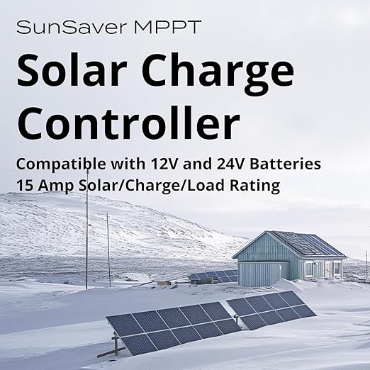 Morningstar SunSaver 15A MPPT Solar Charge Controller SS-MPPT-15L - Solar Panel Regulator, Supports 12/24V LA/Li Batteries. Load/Lighting Ctrl, HazLoc Rated, Low Noise, 5 Yr. WTY - Designed in the USA