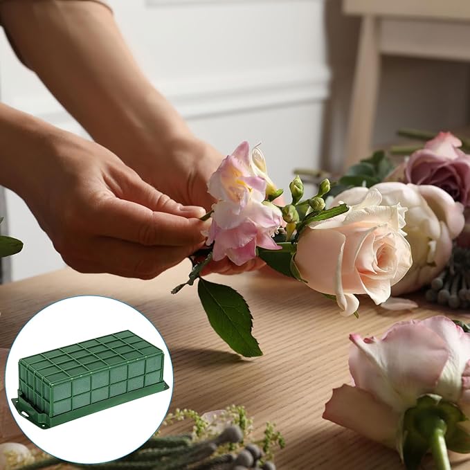 PATIKIL Floral Foam Cage Flower Holder, 4 Pcs Rectangle 12x5x3 Inch Cage Floral Foam for Flower Arrangement Table Centerpiece