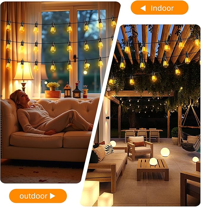 Outdoor Patio String Lights 200ft: S14 LED Shatterproof Bulbs 3 Modes Button Control - Waterproof Connectable Hanging Lights - Garden Backyard Yard Gazebo Porch Party Decorative