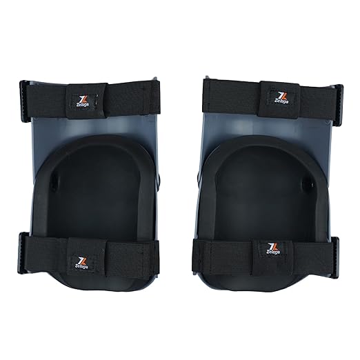 Zeluga 15-396 Heavy Duty Knee Pads with Anti-slip Strong Double Straps, Ultraflex Work Knee Foam Padding Pads, Safety for Indoor and Outdoor Use, Gray/Black