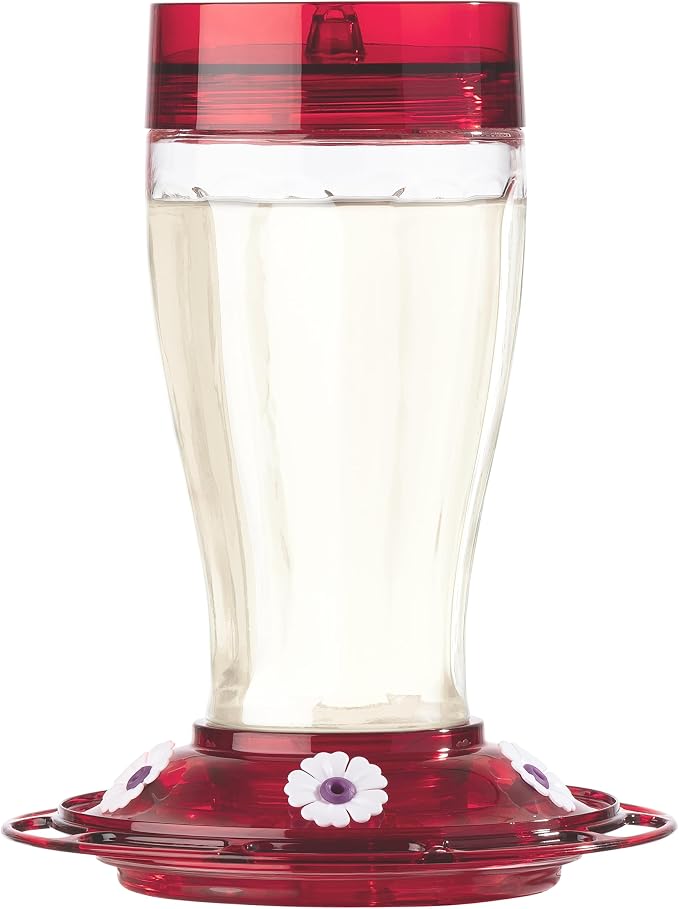 More Birds Bird Health+ Big Gulp Glass Hummingbird Feeder, 5 Feeding Stations, 40 oz + Perky-Pet 522 Ready-to-Use Clear Hummingbird Nectar in 4 Cans, 16 oz Each Recyclable Aluminum Can