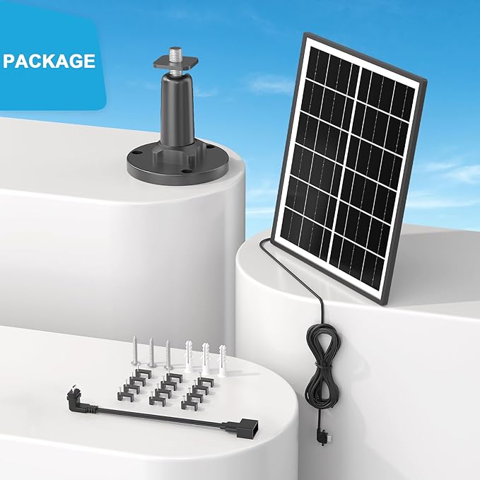 5W Solar Panel Charger Compatible with All-New Blink Outdoor 4 (4th Gen)/(3rd Gen) & XT3/XT2/XT Cam, Power Your Blink Indoor or Outdoor Cam Continuously with 13.1 Ft Power Cable and Mount