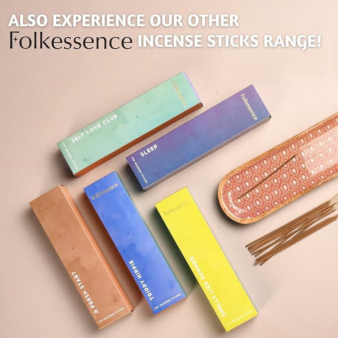 Folkulture Incense Sticks (120 Sticks) | Set of 6 Smell Like Summer Vibes Incense for Relaxation | No Charcoal,Organic,Non Toxic,45 Mins Burn Time Sea Breeze, Lemon Summer Scents Insence-Sticks