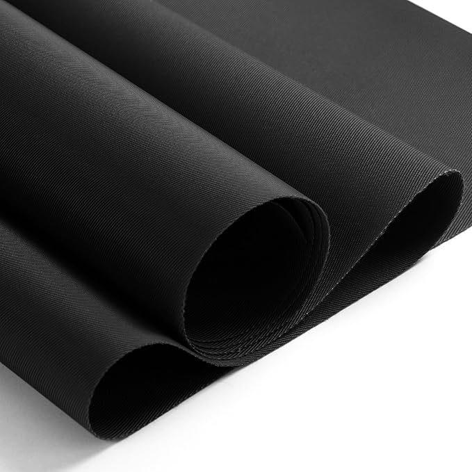 Nylon Fabric, 58"W 420D Waterproof Fabric 1 Yard Ripstop Nylon Material Outdoor Upholstery Twill Sewing Material for Patio Chair, Lining, Cushion, Purse, Tote Bag, Tent, Tarp Cover, DIY Project Black