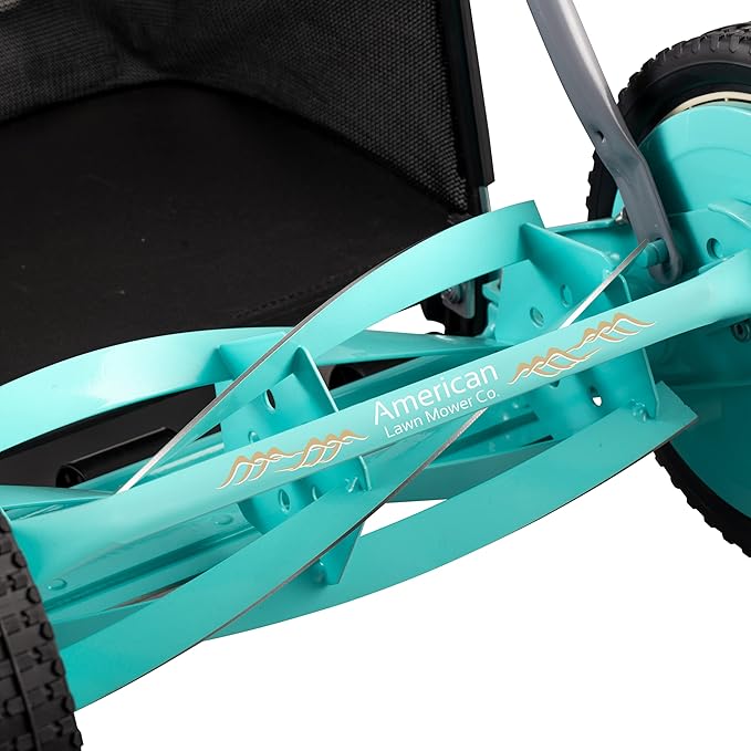 American Lawn Mower Company 1304-14GC 14-Inch 5-Blade Push Reel Lawn Mower with Grass Catcher, Mint & Black+Decker ST8600 5.0 AMP String Trimmer, 13 Inches