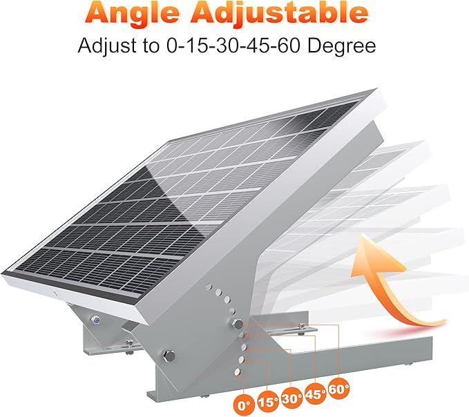 SOLPERK Solar Panel Mount - 13.8in Stand, Angle Adjustable (0-60 Degree), Mounting Brackets for 1 Solar Panel