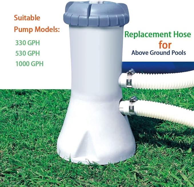 Swimming Pool Replacement Hose,59” Long 1.25" Diameter Filter Pump Hose for Intex Pools,Compatible with Pump Model 607, 637. (4)