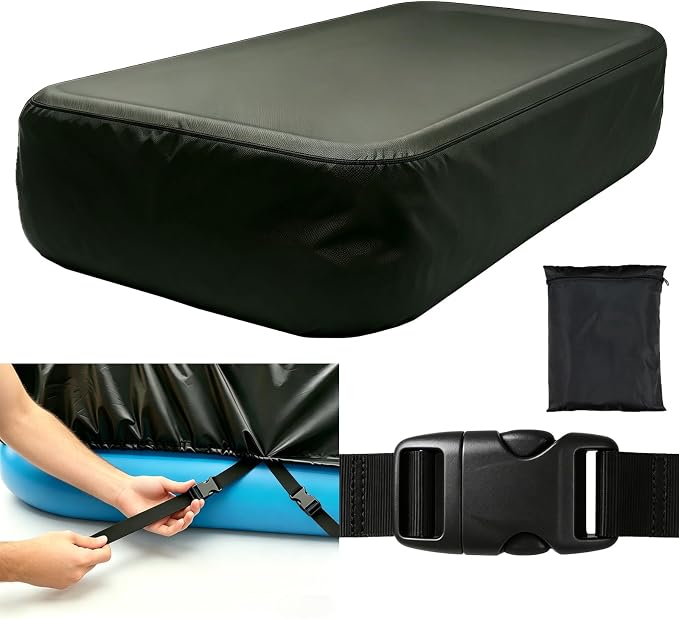 130 x 84 inch Inflatable Pool Cover, Cover is Made of 210D Heavy-Duty Waterproof Oxford Fabric with Precision Double Stitching, Fits 11 x 7 ft Frame Pool and Solar Pool Cover, 20s Easy Set