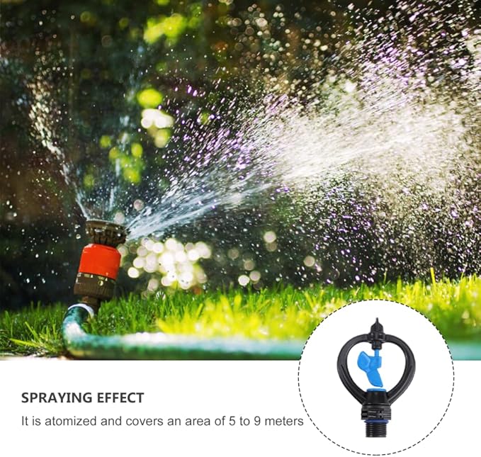 Cabilock 4.33 Inch Butterfly Rotating Nozzle with 1/2 Inch Male Thread Lawn Sprinkler Head for Garden Irrigation and Lawn Watering Plastic Rotary Sprinkler for Efficient Outdoor Sprinkling
