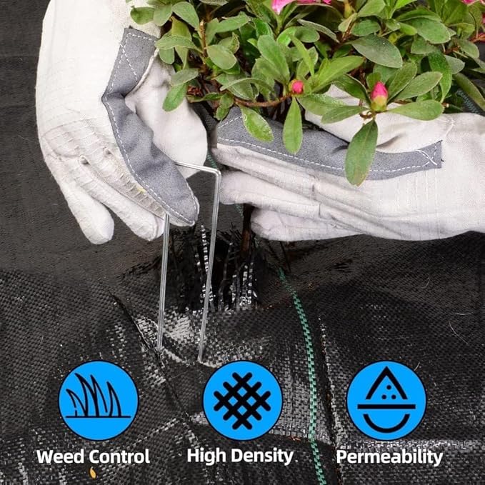 LAVEVE 4FT x 50FT Weed Barrier Landscape Fabric, 3.2oz Premium Heavy Duty Garden Cloth, Ground Cover for Gardening, Farming